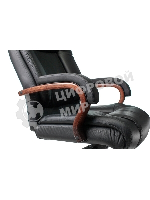 Кресло Бюрократ T-9925WALNUT/BLACK черный, кожа