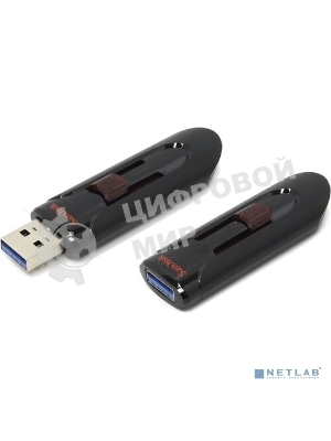 Флешка USB SanDisk CZ600 Cruzer Glide (SDCZ600-016G-G35), 16Gb, USB 3.0, R/W 100/30, черный/красный