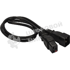 Шнур питания Lanmaster с блокировкой C19-C20, 3х1.5, 220В, 16А, черный, 2 метра