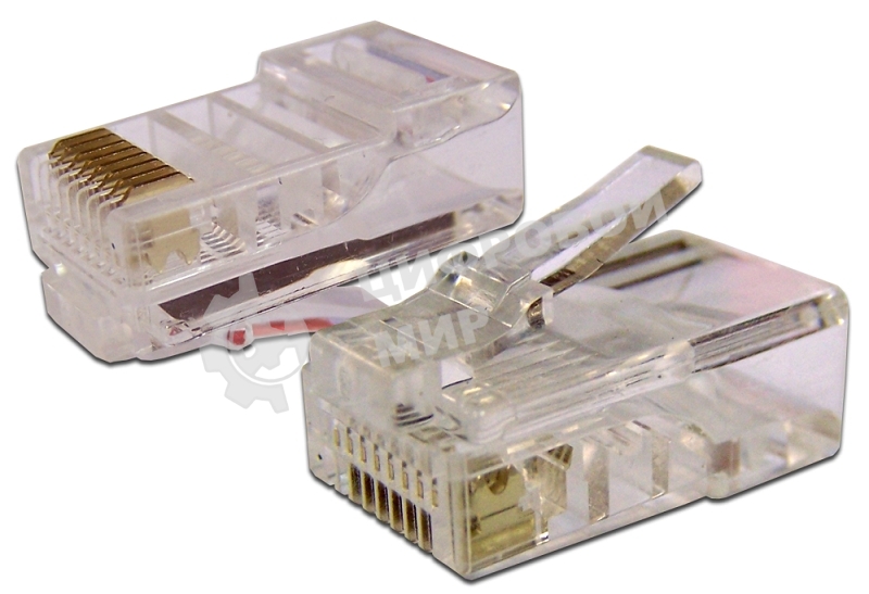Коннектор LANMASTER RJ45 UTP 8P8C, универсальный, cat.6, 100 шт.