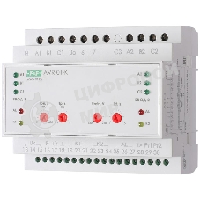 Устройство управления резервным питанием AVR-01-K (2 ввода; 1 нагрузка 35мм 3х400В+N 2х16А 2P IP20 монтаж на DIN-рейке) F&F EA04.006.001