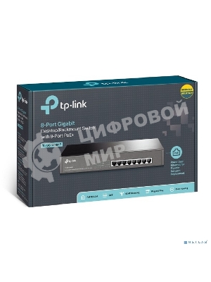 Коммутатор TP-Link TL-SG1008MP 8-портовый настольный/монтируемый в стойку гигабитный коммутатор с 8 портами PoE+