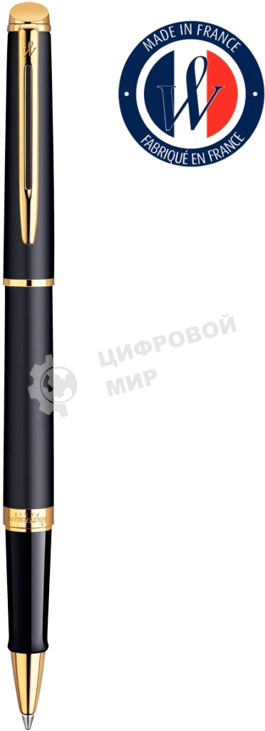 Ручка роллер Waterman Hemisphere (CWS0920750) Matte Black GT F, черные чернила, подарочная коробка