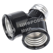 Разветвитель цокольный Rexant Е27-2хЕ27 черный