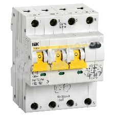 Выключатель автоматический дифференциального тока 4п (3P+N) C 16А 30мА тип A 6кА АВДТ-34 IEK MAD22-6-016-C-30