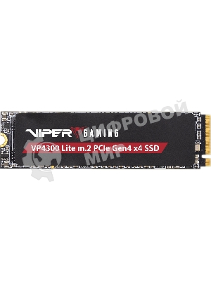 Накопитель SSD Patriot Viper VP4300 Lite, 2Tb, PCIe 4.0 x4, M.2 2280, NVMe, R/W 7400/6400, с радиатором