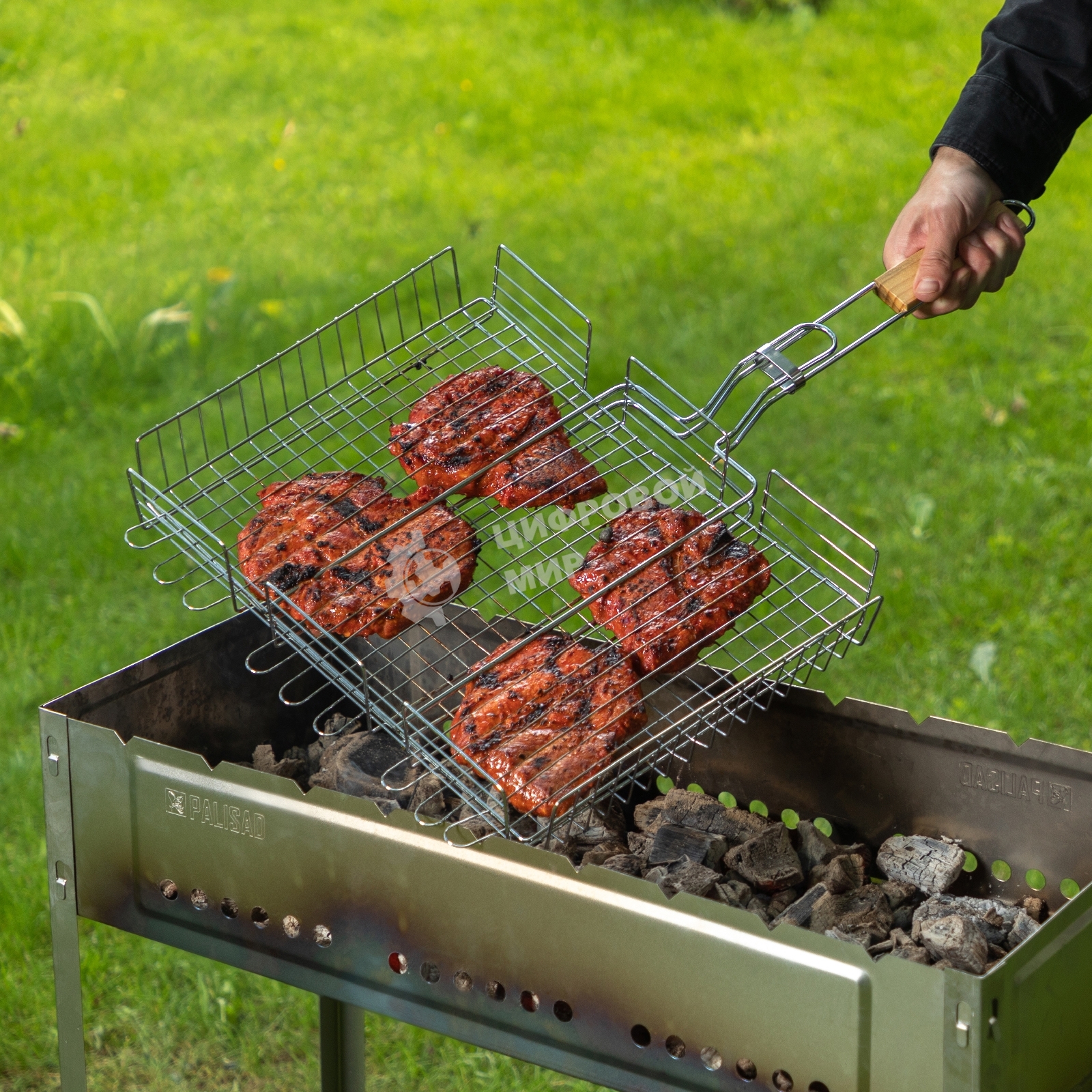 Решетка-гриль Sparta 300х400х65 мм, объемная хромированная