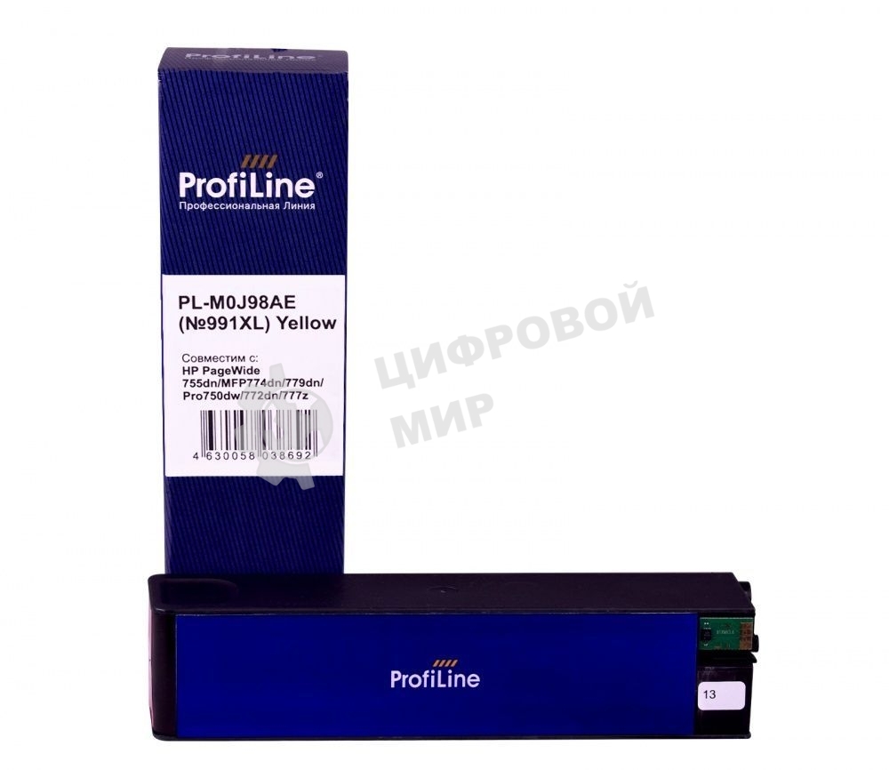 Картридж струйный ProfiLine PL-M0J98AE (№991XL) для принтеров HP PageWide 755dn/MFP774dn/779dn/Pro750dw/772dn/777z с чернилами Yellow