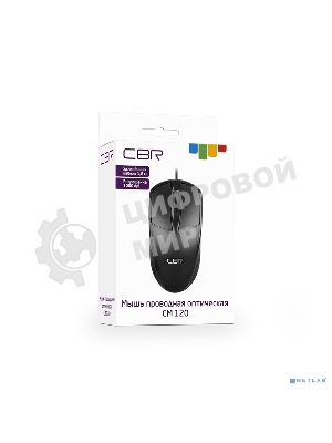 Мышь проводная CBR CM 120 черный, 1000 dpi, USB, кнопки - 3