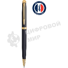 Ручка шариковая Waterman Hemisphere (CWS0920770) Matte Black GT M, синие чернила, подарочная коробка