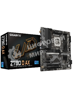 Материнская плата Gigabyte Z790 D AX, LGA 1700, Intel Z790, 4xDDR5, 4xSATA, 3xM.2, 1xPCI-E 5.0 x16, 1xPCI-E 4.0 x4, 2xPCI-E 3.0 x1, 1xHDMI, 1xDP, 1x 2.5Gb LAN, 4xUSB-A 3.2 Gen 1, 1xUSB-A 3.2 Gen 2, 2xUSB-A 2.0, 1xUSB-C 3.2 Gen 2, 3x3.5 мм, 7.1, ATX