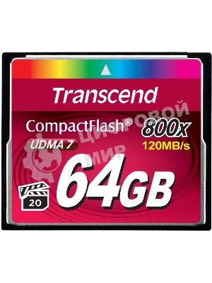 Флеш карта CF 64Gb Transcend, 800X