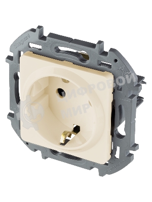 Розетка 2К+З со шторками немецкий стандарт 16А 250 В слоновая кость