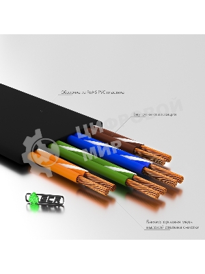 Патч-корд Greenconnect PROF плоский прямой 10.0m, UTP медь cat.6, черный, позолоченные контакты, 30 AWG, GCR-LNC616-10.0m, ethernet high speed 10 Гбит/с, RJ45, T568B