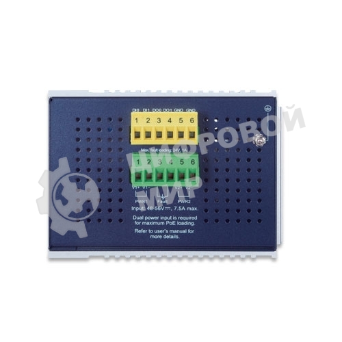Коммутатор индустриальный PoE IGS-20160HPT для монтажа в DIN-рейку IP30 Industrial L2+/L4 16-Port 1000T 802.3at PoE+ 2-Port 1000T + 2-port 100/1000X SFP Full Managed Switch (-40 to 75 C, dual redundant power input on 48~56VDC terminal block, DIDO, ERPS Ring Supported, 1588)