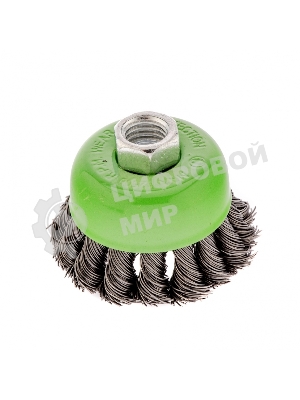 Щетка для УШМ Сибртех 65 мм, М14, Чашка, крученая проволока 0,5 мм 746207