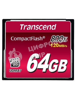 Флеш карта CF 64Gb Transcend, 800X