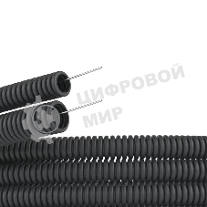Труба гофрированная ПНД d20мм с протяж. черный (уп.100м) ДКС 71720