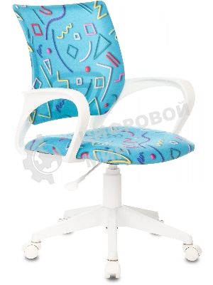 Кресло Бюрократ BuroKIDS 1 W Sticks 06 голубой, ткань, 120 кг