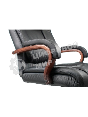 Кресло Бюрократ T-9925WALNUT/BLACK черный, кожа