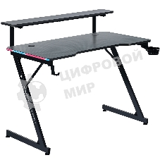 Стол игровой Defender Adamant полка, подвесы, черный, МДФ, RGb