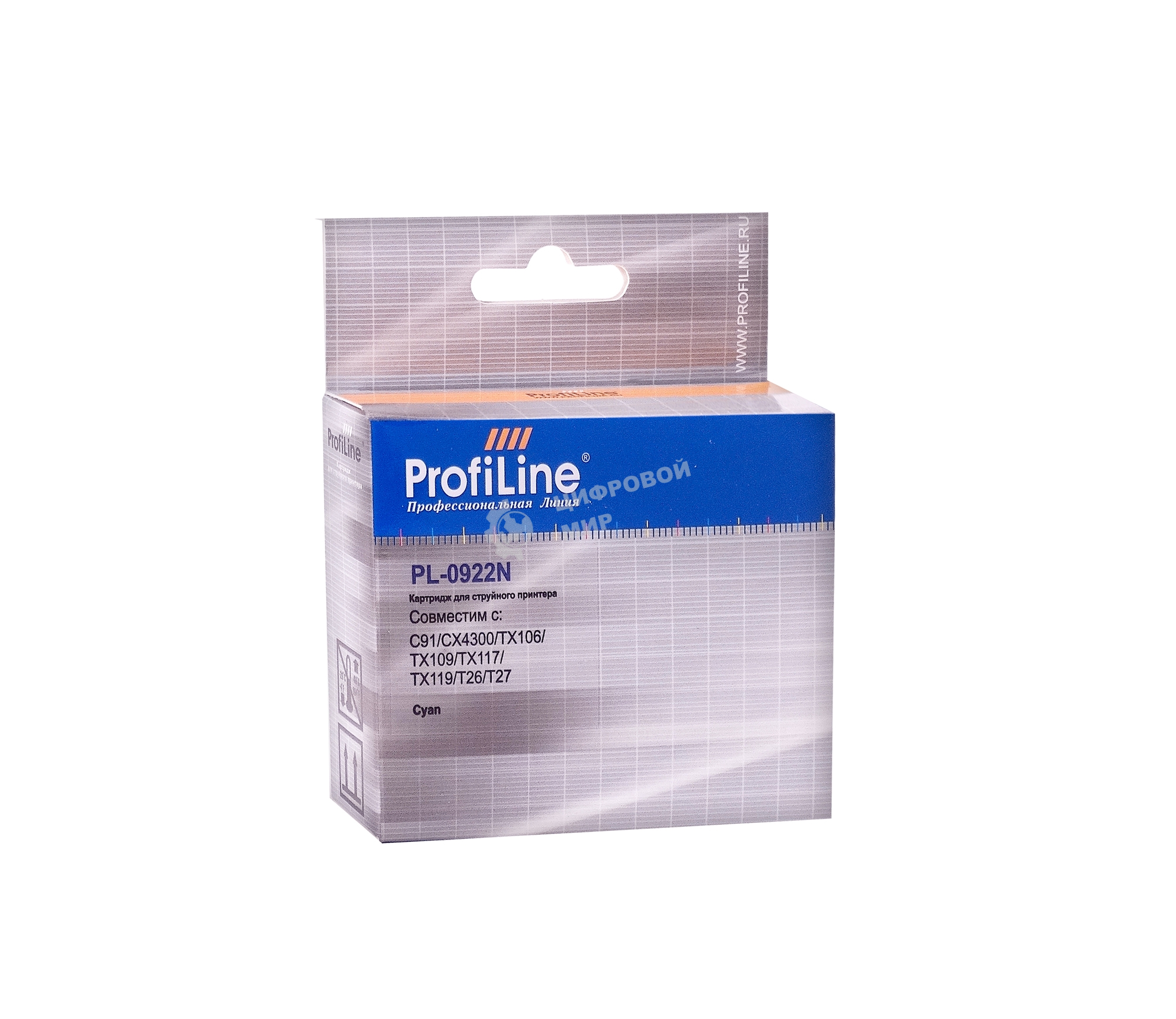 Картридж струйный ProfiLine PL-0922N для принтеров Epson StylusC91/CX4300/TX106/TX109/TX117/TX119/T26/T27 Cyan водн
