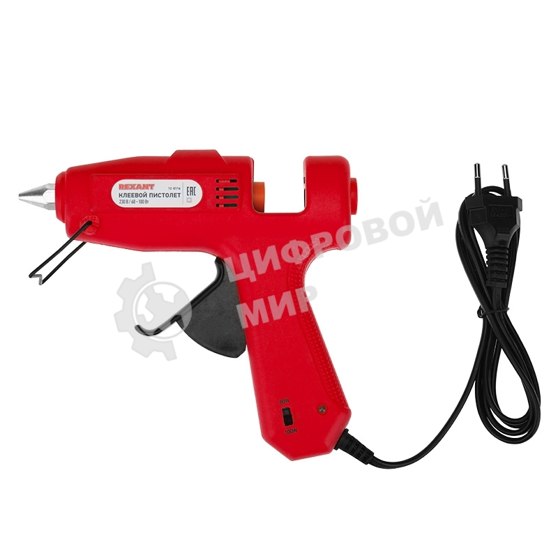 Клеевой пистолет Rexant, 60 Вт / 100 Вт два режима, Ø11 мм, блистер