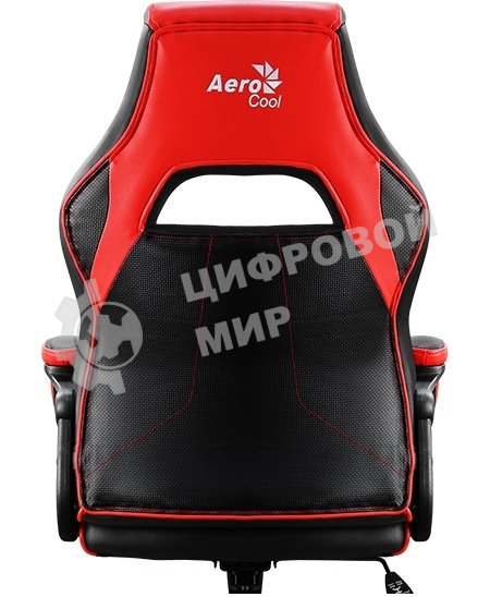 Кресло игровое AEROCOOL AС40C AIR, на колесиках, полиуретан, черный/красный aс40c black red