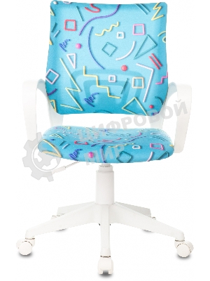 Кресло Бюрократ BuroKIDS 1 W Sticks 06 голубой, ткань, 120 кг