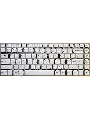 Клавиатура для ноутбука Sony Vaio VPC-Y белый с серебристой рамкой