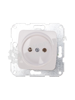 Розетка Kranz 1-ая DEA б/з с/у 10А мех. белый (1/10/120)
