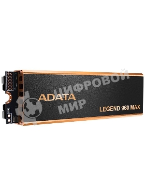 Накопитель SSD ADATA LEGEND 960 MAX, 1Tb, PCIe 4.0 x4, M.2 2280, NVMe, R/W 7400/6000, с радиатором