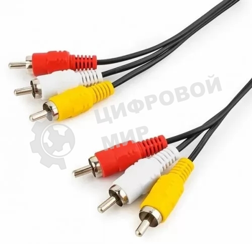 Кабель GoPower 3XRCA (M)-3XRCA (M) 5.0M 00-00027486 черный