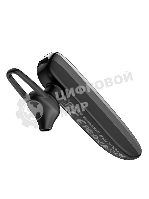 Беспроводная моно-гарнитура Hoco E60 черный, вкладыш с заушником, Bluetooth, до 10 ч