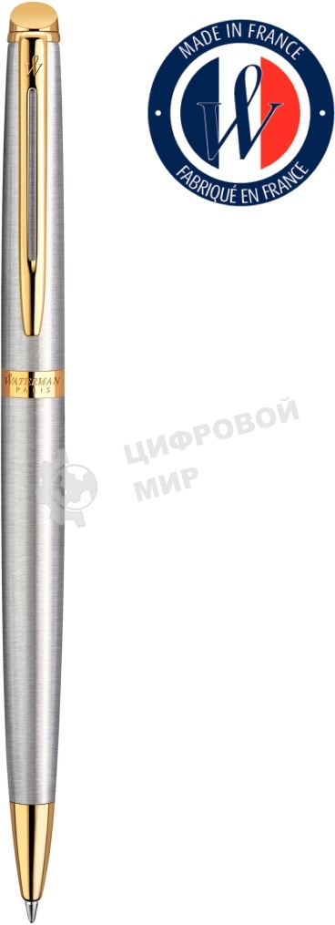 Ручка шариковая Waterman Hemisphere (CWS0920370) Steel GT M, синие чернила, подарочная коробка