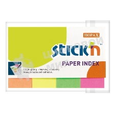 Закладки самоклеящиеся, индексы бумажные Hopax 21205 20x50мм, 4 цвета в упаковке, 50 листов