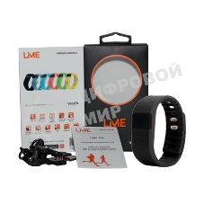 Фитнес-браслет Lime Lime 102 черный Шагомер, Подсчет калорий, Умные часы, Будильник, черный ремешок (550113)