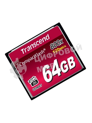 Флеш карта CF 64Gb Transcend, 800X