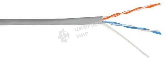 Кабель информационный Lanmaster NM-UTP5E2PR-CCA кат.5е U/UTP не экранированный 2X2 PVC внутренний 305м серый
