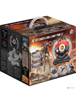 Игровой руль Defender CHALLENGE MINI Руль+ педали, 10кн., 200мм.,USB