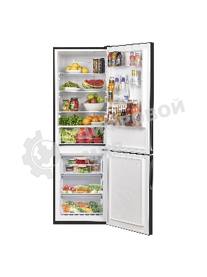 Холодильник Maunfeld MFF185NFSB10 черная нержавеющая сталь двухкамерный инвертор 240/100л морозилка снизу, No Frost