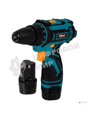 Дрель-шуруповерт Bort BAB-12x2Li-FD, 12 В, 1,5 Ач, 36 Нм, щеточный