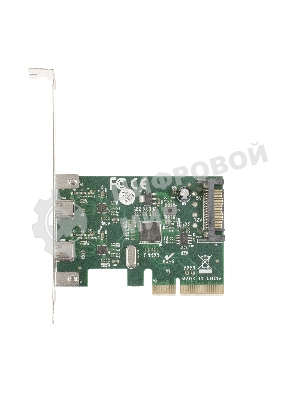 Контроллер ExeGate EXE-313 PCI-Ex4, 2*USB3.1 Type-C ext, разъем доп.питания (OEM)