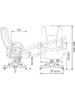 Кресло Бюрократ T-9925WALNUT/BLACK черный, кожа