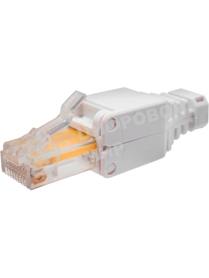 Коннектор Suprlan 10-0218-1, UTP cat.5e RJ45, с защитным колпачком, серый