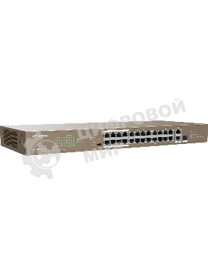 Коммутатор IP-COM F1126P-24-250W PoE неуправляемый 26-Ports 10/100 Mbps Base-TX + 1-Port 1000 Base-X SFP/24-Ports PoE (PoE бюджет 230W)