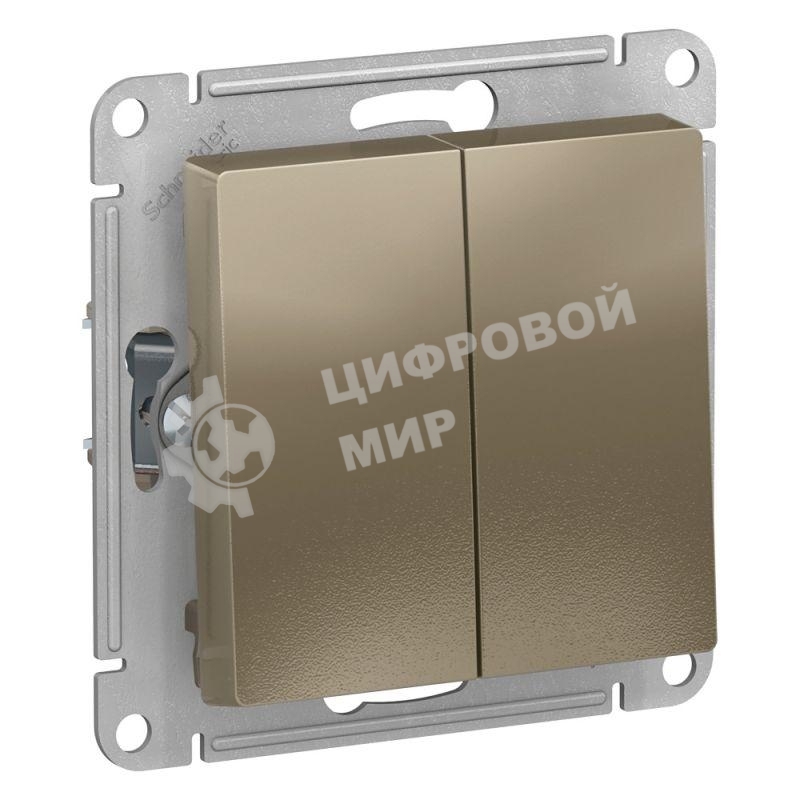 Механизм переключателя проходного 2-кл. СП AtlasDesign 10А IP20 (сх. 6/2) 10AX шампань