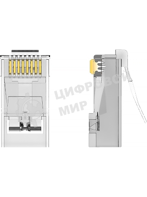 Коннектор Vention RJ45 (8p8c), FTP cat. 5e, под витую пару, экранированный (10шт.)