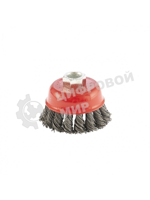 Щетка Matrix для УШМ, 65 мм, М14, Чашка, крученая проволока 0,8 мм