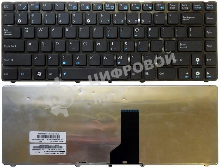 Клавиатура для ноутбука Asus UL30 K42 K43 X42 U41 черная с рамкой